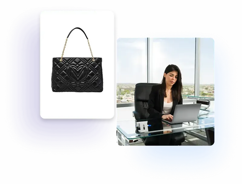 Hat and bag e-commerce photo editing